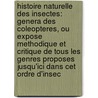 Histoire Naturelle Des Insectes: Genera Des Coleopteres, Ou Expose Methodique Et Critique De Tous Les Genres Proposes Jusqu'Ici Dans Cet Ordre D'Insec door Thodore Lacordaire