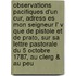 Observations Pacifiques D'Un Cur, Adress Es Mon Seigneur L' V Que De Pistoie Et De Prato, Sur Sa Lettre Pastorale Du 5 Octobre 1787, Au Clerg & Au Peu