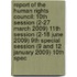 Report Of The Human Rights Council: 10Th Session (2-27 March 2009) 11Th Session (2-18 June 2009) 9Th Special Session (9 And 12 January 2009) 10Th Spec