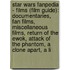 Star Wars Fanpedia - Films (Film Guide): Documentaries, Fan Films, Miscellaneous Films, Return Of The Ewok, Attack Of The Phantom, A Clone Apart, A Li