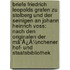 Briefe Friedrich Leopolds Grafen Zu Stolberg Und Der Seinigen An Johann Heinrich Voss: Nach Den Originalen Der Mã¯Â¿Â½Nchener Hof- Und Staatsbibliothek
