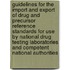 Guidelines For The Import And Export Of Drug And Precursor Reference Standards For Use By National Drug Testing Laboratories And Competent National Authorities