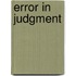 Error In Judgment