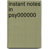 Instant Notes In Psy000000 door J. May