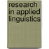 Research In Applied Linguistics