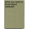 What You Need To Know About Kabbalah door Rabbi Yitzchak Ginsburgh