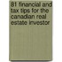 81 Financial And Tax Tips For The Canadian Real Estate Investor