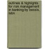Outlines & Highlights For Risk Management In Banking By Bessis, Isbn