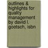 Outlines & Highlights For Quality Management By David L. Goetsch, Isbn