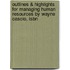 Outlines & Highlights For Managing Human Resources By Wayne Cascio, Isbn