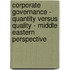Corporate Governance - Quantity Versus Quality - Middle Eastern Perspective
