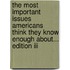 The Most Important Issues Americans Think They Know Enough About... Edition Iii