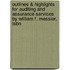 Outlines & Highlights For Auditing And Assurance Services By William F. Messier, Isbn