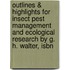 Outlines & Highlights For Insect Pest Management And Ecological Research By G. H. Walter, Isbn