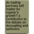 Do Trading Partners Still Matter for Nigeria''s Growth? A Contribution to the Debate on Decoupling and Spillovers