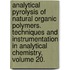 Analytical Pyrolysis of Natural Organic Polymers. Techniques and Instrumentation in Analytical Chemistry, Volume 20.