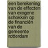 Een berekening van de effecten van exogene schokken op de financiën van de gemeente Rotterdam