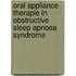 Oral appliance therapie in obstructive sleep apnoea syndrome