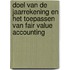 Doel van de jaarrekening en het toepassen van fair value accounting