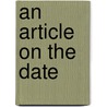 An Article On The Date by Wilson Popenoe