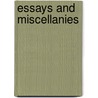 Essays and Miscellanies by Aguilar Sarah Ed
