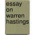 Essay On Warren Hastings