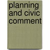 Planning and Civic Comment door Urban America