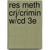 Res Meth Crj/Crimin W/Cd 3E door Michael G. Maxfield
