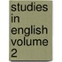 Studies in English Volume 2