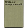 Critique of Entrepreneurship door Peter Armstrong