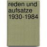 Reden Und Aufsatze 1930-1984 by W. Wachsmuth