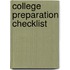 College Preparation Checklist