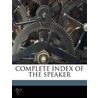Complete Index of the Speaker door Onbekend