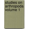 Studies on Arthropoda Volume 1 door Hans Jacob Hansen