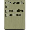 Efik words in generative grammar by Eyo Mensah
