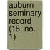 Auburn Seminary Record (16, No. 1)