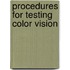 Procedures for Testing Color Vision