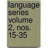 Language Series Volume 2, Nos. 15-35 door Colorado College