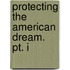 Protecting The American Dream. Pt. I