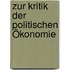 Zur Kritik der politischen Ökonomie