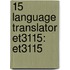 15 Language Translator Et3115: Et3115