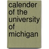 Calender of the University of Michigan door Books Group