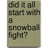 Did it All Start with a Snowball Fight?