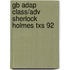 Gb Adap Class/adv Sherlock Holmes Txs 92