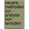 Neuere Methoden Zur Analyse Von Tensiden by Hans König