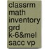 Classrm Math Inventory Grd K-6&Mel Sacc Vp