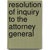 Resolution of Inquiry to the Attorney General door United States Congress House