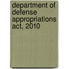 Department Of Defense Appropriations Act, 2010 door United States Congressional House