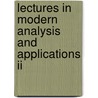 Lectures In Modern Analysis And Applications Ii by J. Glimm