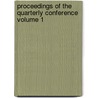 Proceedings of the Quarterly Conference Volume 1 by New Jersey State Board of Agencies